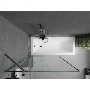 MEXEN/S - Next vaňová zástena FIX 100 x 150, čierna vzor, grafit metal 895-100-000-00-70-95