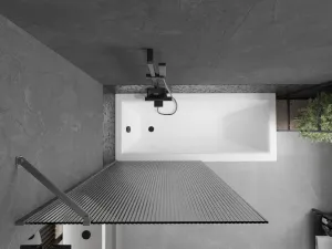 MEXEN/S - Next vaňová zástena FIX 90 x 150, prúžky, grafit kartáčovaná 895-090-000-00-09-66