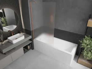 MEXEN/S - Next vaňová zástena FIX 100 x 150, dekor, meď kartáčovaná 895-100-000-00-30-65