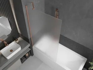 MEXEN/S - Next vaňová zástena FIX 100 x 150, dekor, meď kartáčovaná 895-100-000-00-30-65