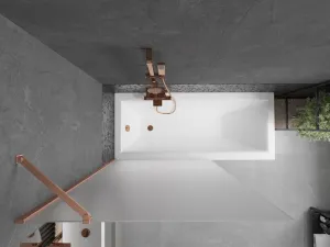 MEXEN/S - Next vaňová zástena FIX 100 x 150, dekor, meď kartáčovaná 895-100-000-00-30-65