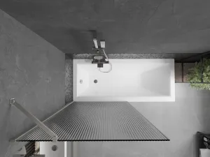MEXEN/S - Next vaňová zástena FIX 90 x 150, prúžky, nikel kartáčovaná 895-090-000-00-09-97
