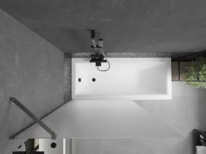 MEXEN/S - Next vaňová zástena FIX 100 x 150, dekor, grafit kartáčovaná 895-100-000-00-30-66