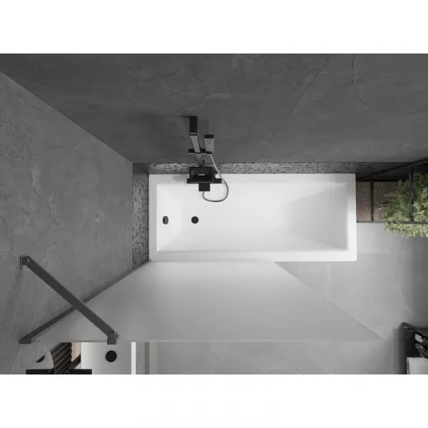 MEXEN/S - Next vaňová zástena FIX 100 x 150, dekor, grafit metal 895-100-000-00-30-95