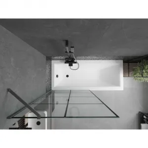MEXEN/S - Next vaňová zástena FIX 90 x 150, čierna vzor, grafit metal 895-090-000-00-77-95
