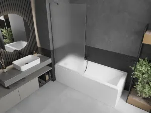 MEXEN/S - Next vaňová zástena FIX 90 x 150, dekor, grafit kartáčovaná 895-090-000-00-30-66
