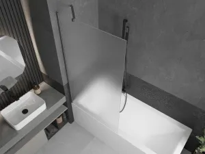 MEXEN/S - Next vaňová zástena FIX 90 x 150, dekor, grafit kartáčovaná 895-090-000-00-30-66