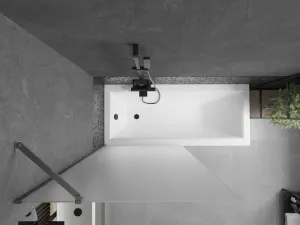 MEXEN/S - Next vaňová zástena FIX 90 x 150, dekor, grafit kartáčovaná 895-090-000-00-30-66