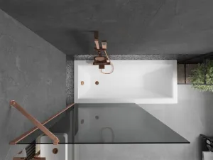 MEXEN/S - Next vaňová zástena FIX 100 x 150, grafit, meď kartáčovaná 895-100-000-00-40-65