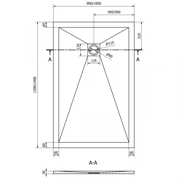 MEXEN - Stone+ sprchová vanička obdĺžniková 130x90, biela 44109013