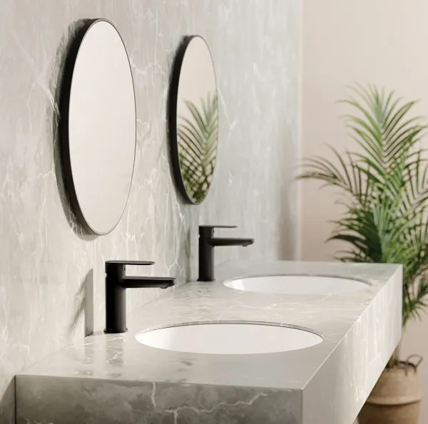 DEANTE - Okrúhle zrkadlo nero, závesné, v ráme - okrúhle ADR_N831