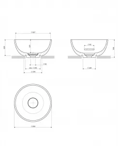 OMNIRES - SHELL M+ umývadlo na dosku, O35 cm, biela mat SHELL350UNBM