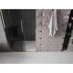 MEXEN/S - Velar L posuvné sprchové dvere 90, grafit, zlatá 871-090-003-41-50