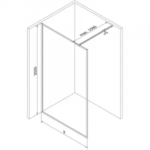 MEXEN/S - Kyoto-XF Sprchová zástena WALK-IN s rámom 120 x 202, grafit 10 mm, chróm 800-120-104-01-40-X