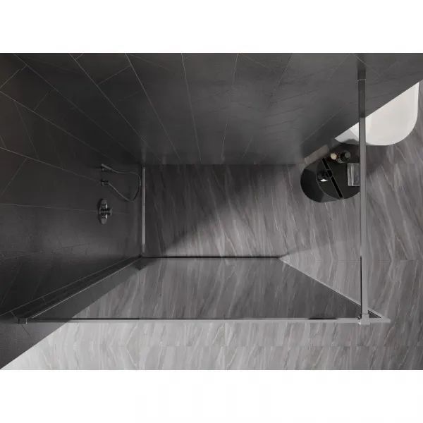 MEXEN/S - Kyoto-XF Sprchová zástena WALK-IN s rámom 70 x 202, grafit 10 mm, chróm 800-070-104-01-40-X