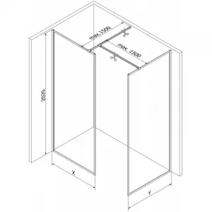 MEXEN/S - Kyoto-F Sprchová zástena WALK-IN s rámom 70 x 70, transparent 8 mm, chróm 800-070-202-04-00-070