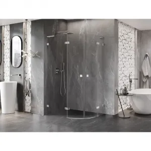 MEXEN/S - Lunar L sprchový kút štvrťkruh krídlový ľavá 100 x 90, transparent, chróm 833L-100L-090P-01-00