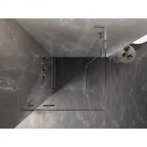 MEXEN/S - Lunar L Duo sprchovací kút dvere krídlové 80 x 80, transparent, chróm 834L-080L-080P-01-00