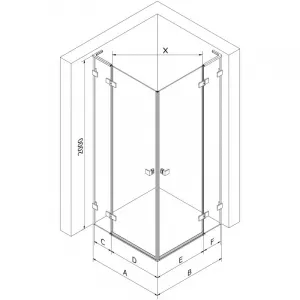 MEXEN/S - Lunar L Duo sprchovací kút dvere krídlové 70 x 70, transparent, chróm 834L-070L-070P-01-00