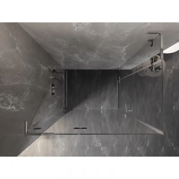 MEXEN/S - Lunar L Duo sprchovací kút dvere krídlové 85 x 80, transparent, chróm 834L-085L-080P-01-00