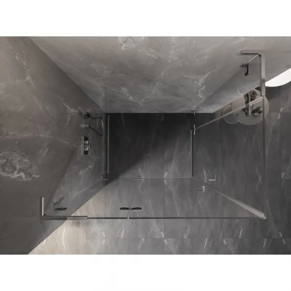 MEXEN/S - Lunar L Duo sprchovací kút dvere krídlové 85 x 70, transparent, chróm 834L-085L-070P-01-00