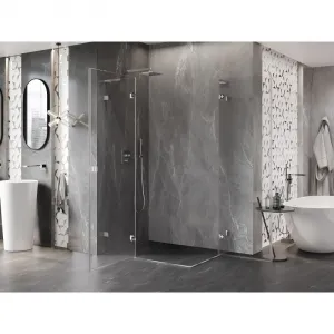 MEXEN/S - Lunar L Duo sprchovací kút dvere krídlové 85 x 80, transparent, chróm 834L-085L-080P-01-00
