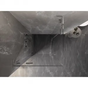 MEXEN/S - Lunar L Duo sprchovací kút dvere krídlové 85 x 85, transparent, chróm 834L-085L-085P-01-00