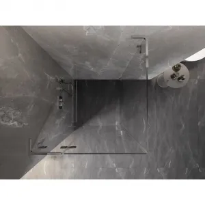 MEXEN/S - Lunar L sprchový kút dvere krídlové ľavá 80 x 80, transparent, chróm 834L-080-080-01-00-L