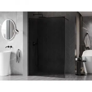 MEXEN/S - Kyoto-XF Sprchová zástena WALK-IN s rámom 70 x 202, grafit 10 mm, čierna 800-070-104-70-40-X