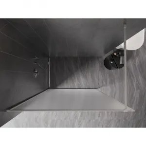 MEXEN/S - Kioto-F Sprchová zástena WALK-IN s rámom 90 x 202, dekor 8 mm, nikel kartáčovaný 800-090-104-97-30
