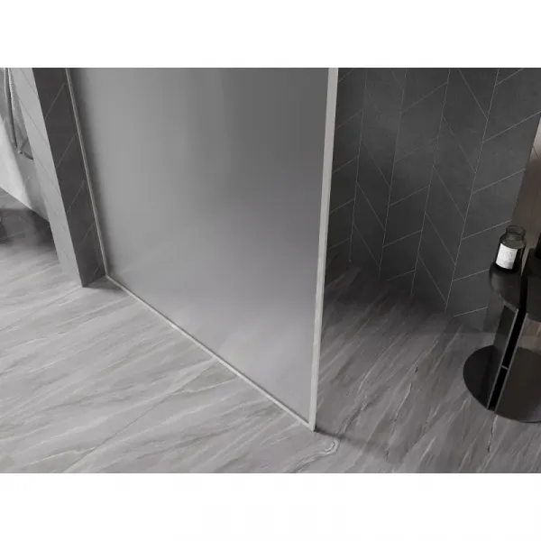 MEXEN/S - Kioto-XF Sprchová zástena WALK-IN s rámom 70 x 202, dekor 10 mm, nikel kartáčovaný 800-070-104-97-30-X