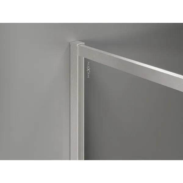 MEXEN/S - Kyoto-XF Sprchová zástena WALK-IN s rámom 80 x 202, grafit 10 mm, nikel kartáčovaný 800-080-104-97-40-X