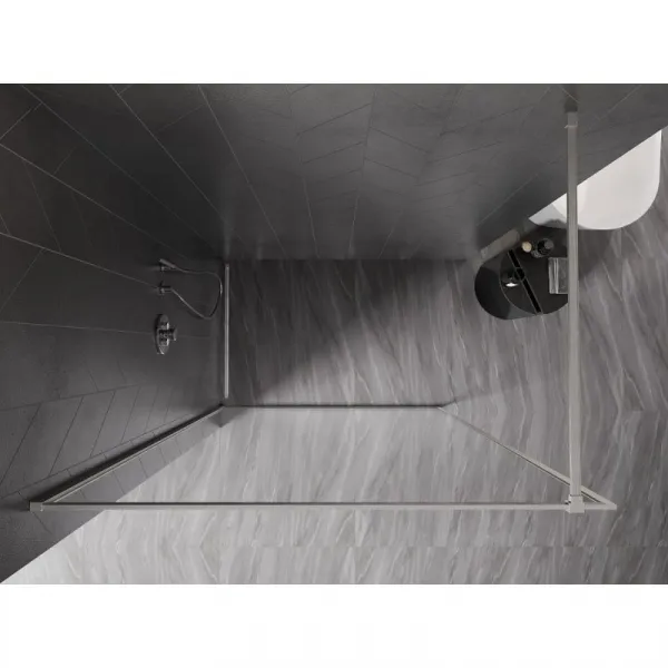 MEXEN/S - Kyoto-XF Sprchová zástena WALK-IN s rámom 70 x 202, transparent 10 mm, nikel kartáčovaný 800-070-104-97-00-X