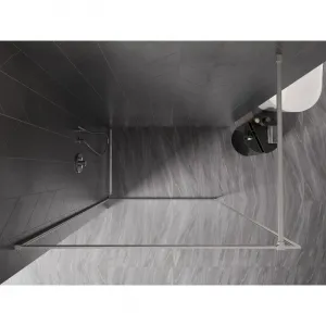 MEXEN/S - Kyoto-XF Sprchová zástena WALK-IN s rámom 70 x 202, transparent 10 mm, nikel kartáčovaný 800-070-104-97-00-X