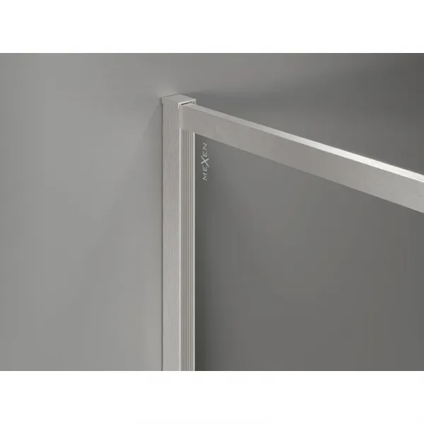 MEXEN/S - Kyoto-XF Sprchová zástena WALK-IN s rámom 70 x 202, grafit 10 mm, nikel kartáčovaný 800-070-104-97-40-X