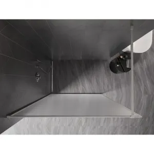 MEXEN/S - Kioto-XF Sprchová zástena WALK-IN s rámom 70 x 202, dekor 10 mm, nikel kartáčovaný 800-070-104-97-30-X