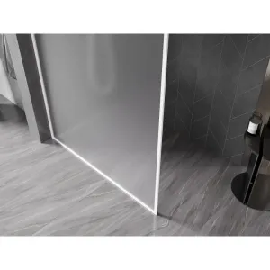MEXEN/S - Kyoto-XF Sprchová zástena WALK-IN s rámom 70 x 202, dekor 10 mm, biela 800-070-104-20-30-X