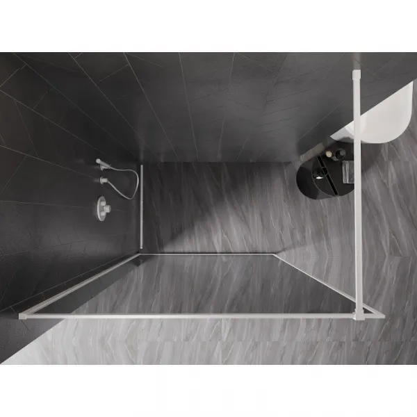 MEXEN/S - Kyoto-XF Sprchová zástena WALK-IN s rámom 70 x 202, grafit 10 mm, biela 800-070-104-20-40-X