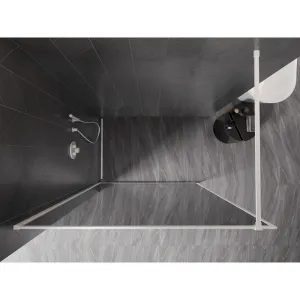 MEXEN/S - Kyoto-XF Sprchová zástena WALK-IN s rámom 70 x 202, grafit 10 mm, biela 800-070-104-20-40-X