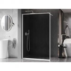 MEXEN/S - Kyoto-XF Sprchová zástena WALK-IN s rámom 70 x 202, grafit 10 mm, biela 800-070-104-20-40-X