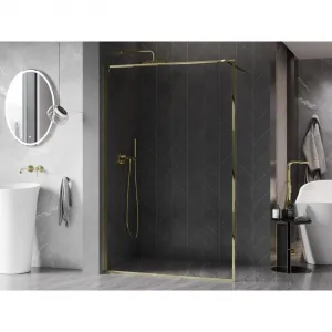 MEXEN/S - Kyoto-XF Sprchová zástena WALK-IN s rámom 70 x 202, transparent 10 mm, zlato 800-070-104-50-00-X