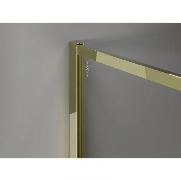 MEXEN/S - Kyoto-XF Sprchová zástena WALK-IN s rámom 80 x 202, grafit 10 mm, zlato 800-080-104-50-40-X
