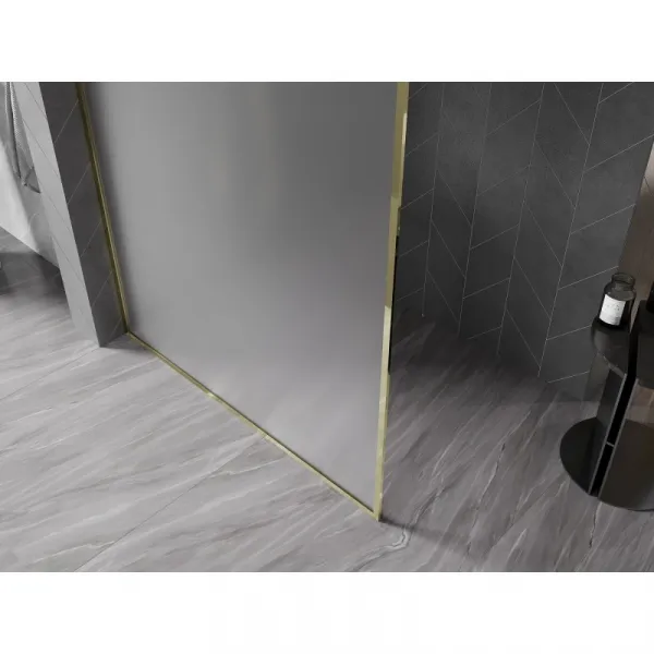 MEXEN/S - Kyoto-XF Sprchová zástena WALK-IN s rámom 80 x 202, dekor 10 mm, zlato 800-080-104-50-30-X