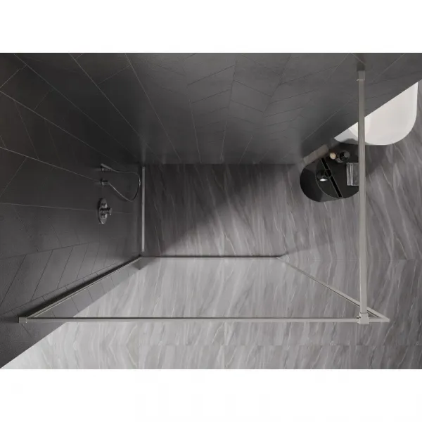 MEXEN/S - Kyoto-XF Sprchová zástena WALK-IN s rámom 100 x 202, transparent 10 mm, nikel kartáčovaný 800-100-104-97-00-X