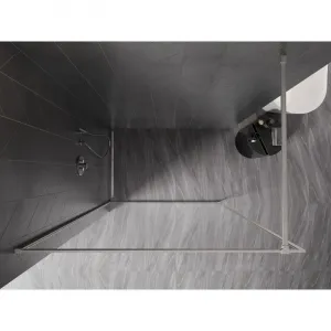 MEXEN/S - Kyoto-XF Sprchová zástena WALK-IN s rámom 100 x 202, transparent 10 mm, nikel kartáčovaný 800-100-104-97-00-X