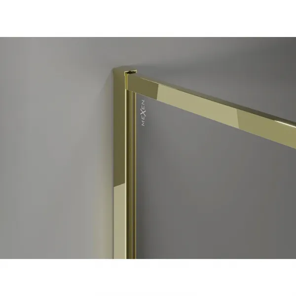 MEXEN/S - Kyoto-XF Sprchová zástena WALK-IN s rámom 70 x 202, grafit 10 mm, zlato 800-070-104-50-40-X