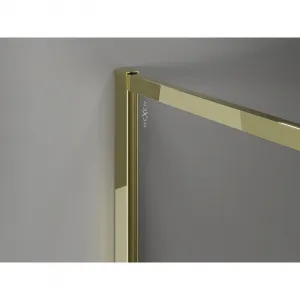MEXEN/S - Kyoto-XF Sprchová zástena WALK-IN s rámom 70 x 202, grafit 10 mm, zlato 800-070-104-50-40-X