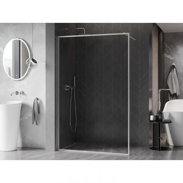 MEXEN/S - Kyoto-XF Sprchová zástena WALK-IN s rámom 70 x 202, transparent 10 mm, nikel kartáčovaný 800-070-104-97-00-X