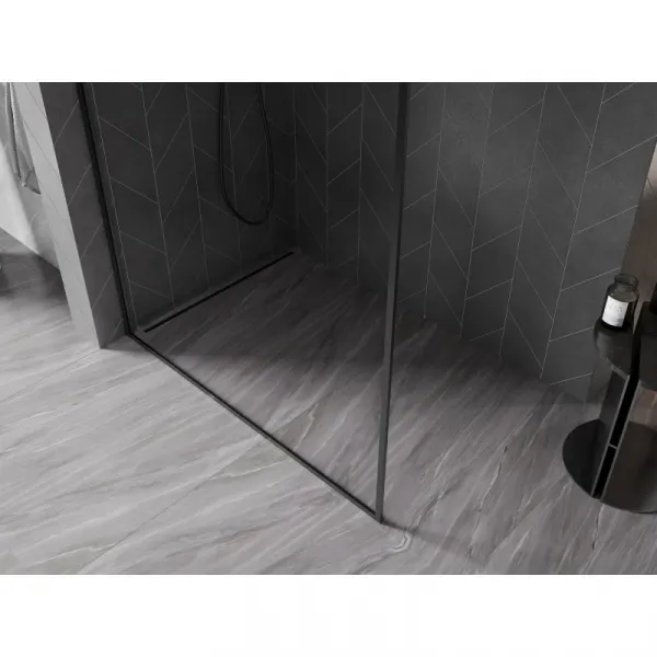 MEXEN/S - Kyoto-XF Sprchová zástena WALK-IN s rámom 70 x 202, transparent 10 mm, čierna 800-070-104-70-00-X