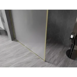 MEXEN/S - Kyoto-XF Sprchová zástena WALK-IN s rámom 80 x 202, dekor 10 mm, zlato kefovaná 800-080-104-55-30-X